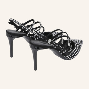 PHILIPP PLEIN Suede Slingbacks Skull Belts 9