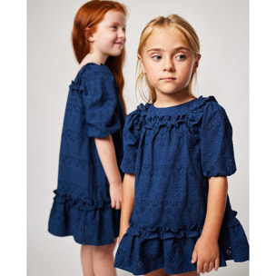 VESTIDO BORDADO AZUL MARINO