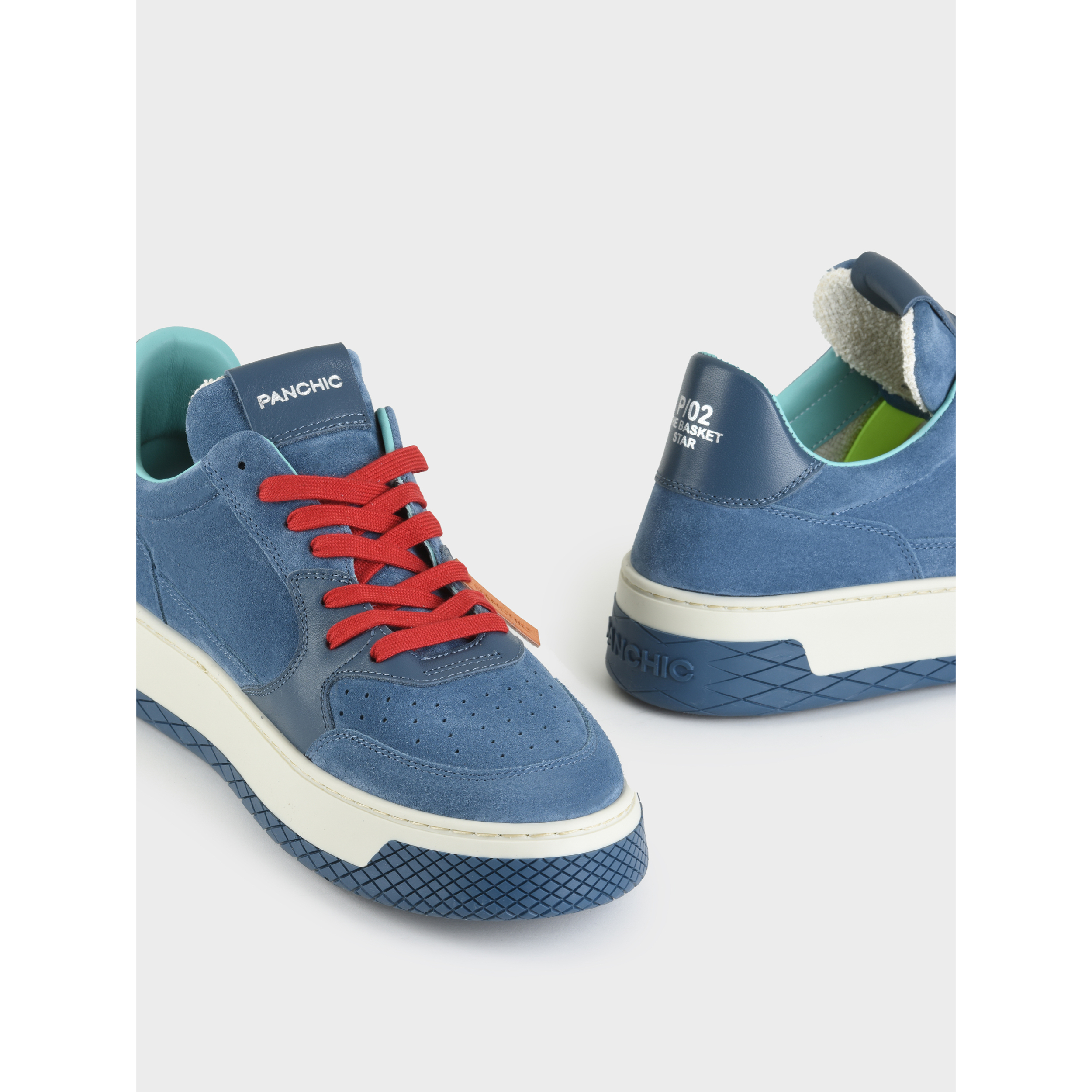 SNEAKER LOW P02 UOMO IN SUEDE E PELLE BLUE