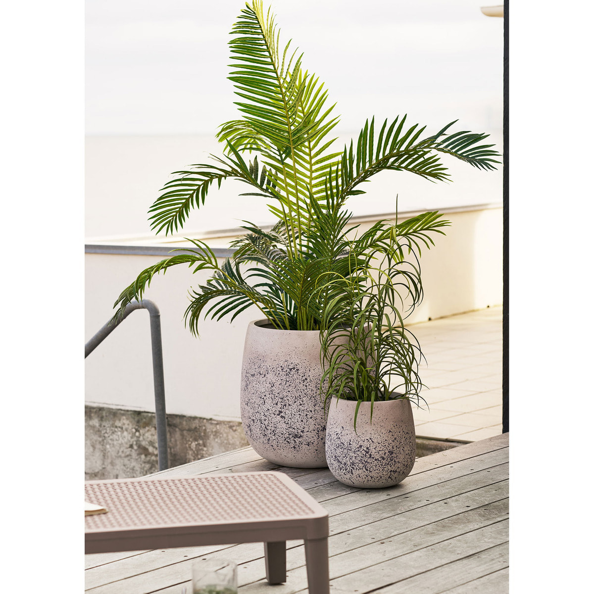 Pianta artificiale Grass Plant in PE verde — H 89 cm con vaso