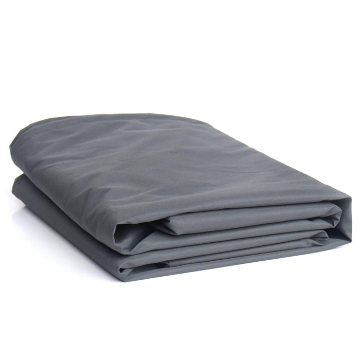 Housse de protection 175x124cm gris foncé - Bâche rectangulaire en polyester enduit PA pour tables de jardin Chicago et Bergamo