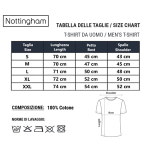 3 T-Shirt Uomo 100% Cotone NOTTINGHAM, Art. TM700 Girocollo