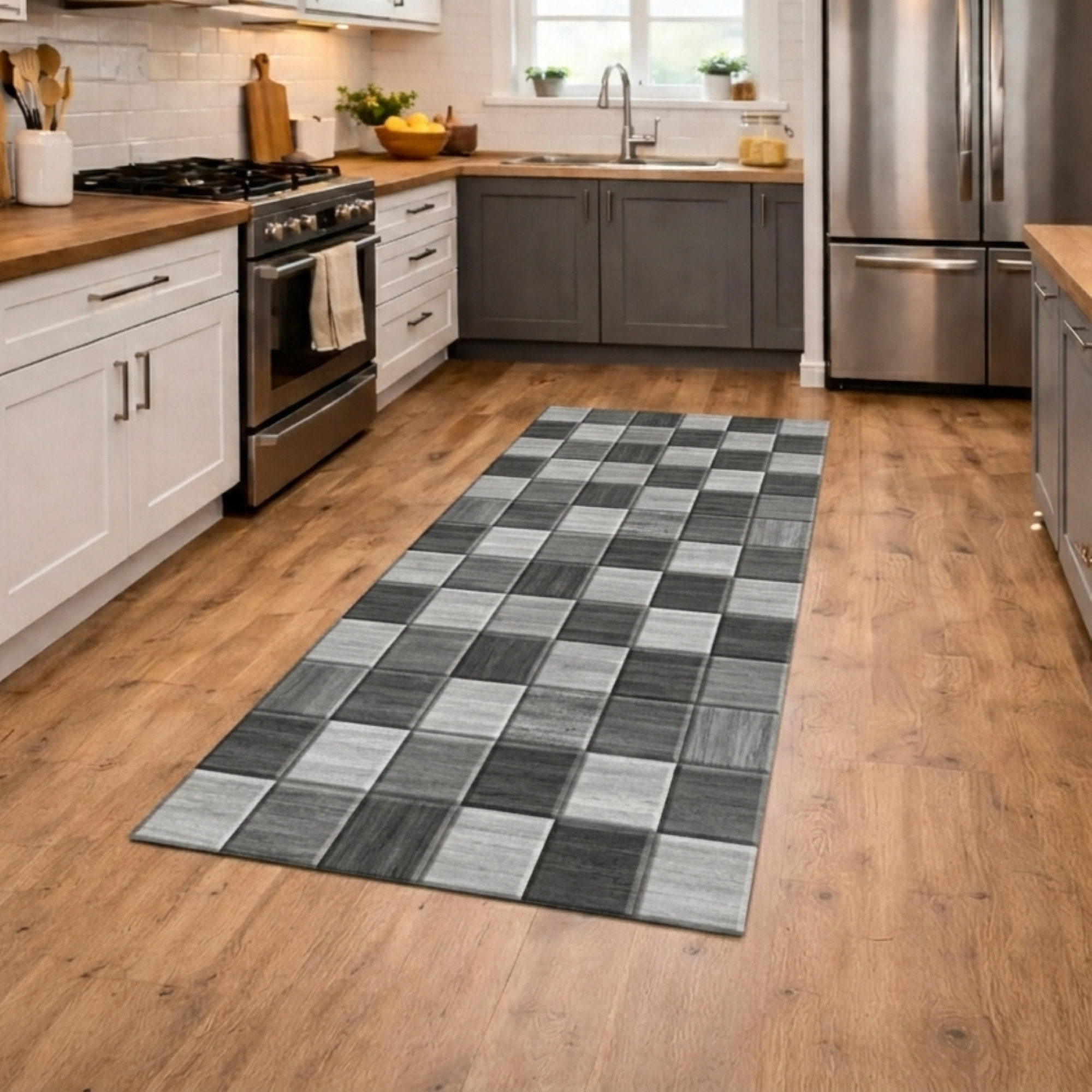 CASSESE HOME Passatoia/Tappeto Bordato in Poliestere con Retro Antiscivolo in PVC Made in Italy_Dec.1077