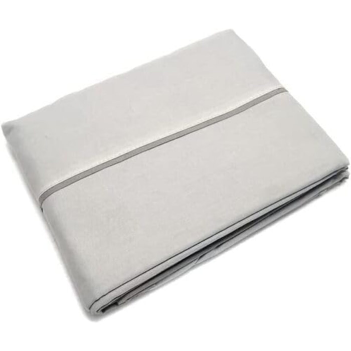 INTRECCI Completo Lenzuola Letto in Cotone Bicolore, Set Biancheria Letto 1 Piazza e Mezza Lenzuolo con Angoli + Lenzuolo Sopra + 1 Federa Lunar Cenere