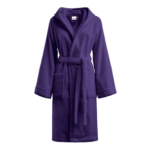 Bassetti Morbido Accappatoio 400 gr con Cappuccio 100% Cotone Uomo Donna Spugna Taglie Forti - ITALY Designed - Collezione MONIQUE - VIOLETTO LA