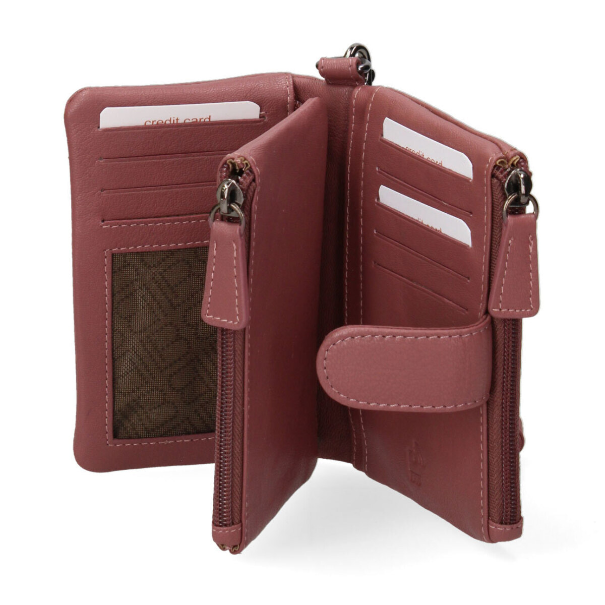 Portafoglio da donna In Vera pelle Made in Italy 13,5x10x3 cm