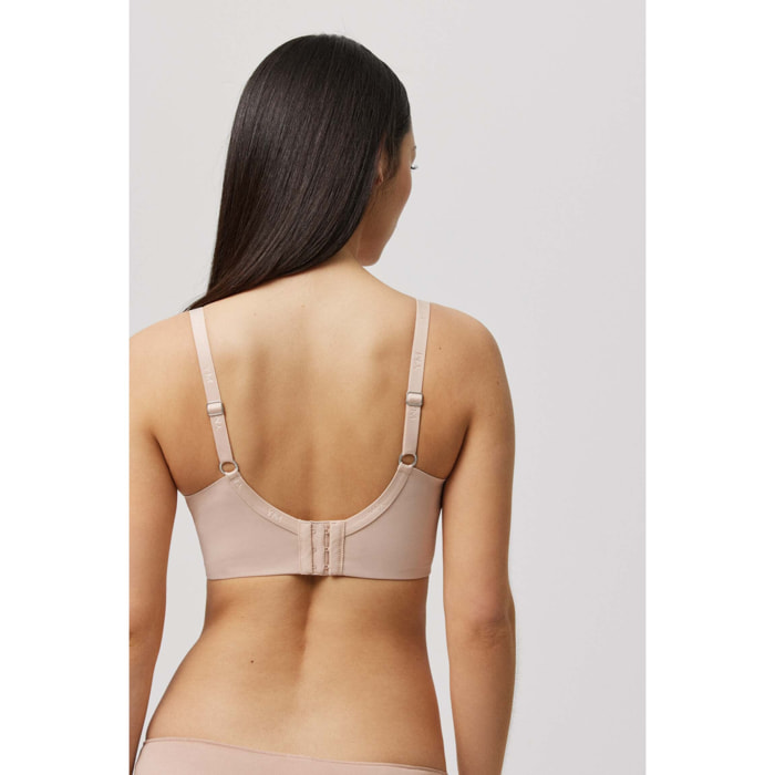 Reggiseno imbottito con ferretto beige, coppe C, D ed E
