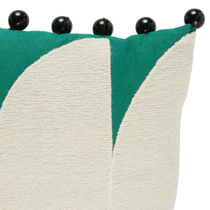 Coussin brodé "Malakite" vert cèdre 30x30cm