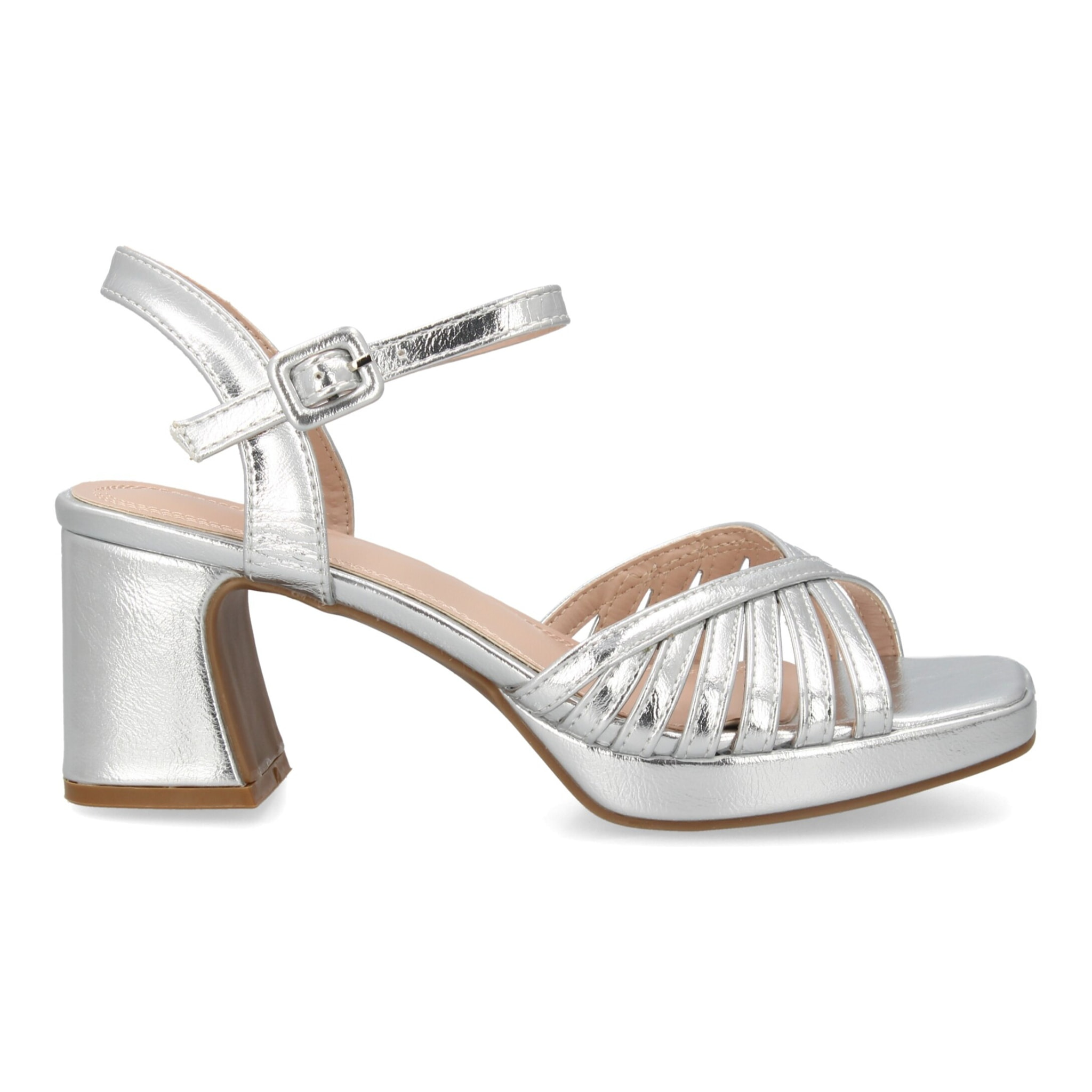 Sandalia tacón ancho plataforma elegante para mujer