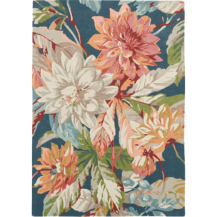 Tapis salon et chambre fait à la main en laine motif floral RAJO