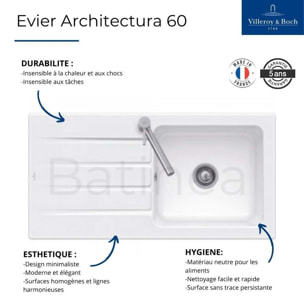 Evier Architectura 60 + Robinet de cuisine Junis Shower