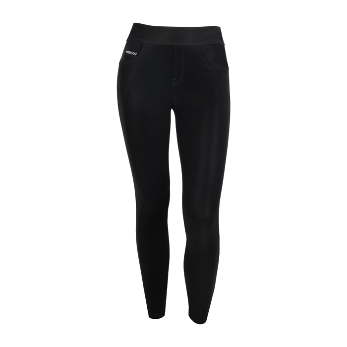 Pantaloni N.O.W. skinny vita media in Similpelle Lucida Bianca