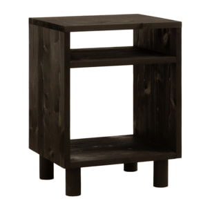 Mesita de noche de madera maciza en tono negro de 51x32cm Alto: 50.5 Largo: 32 Ancho: 37.5