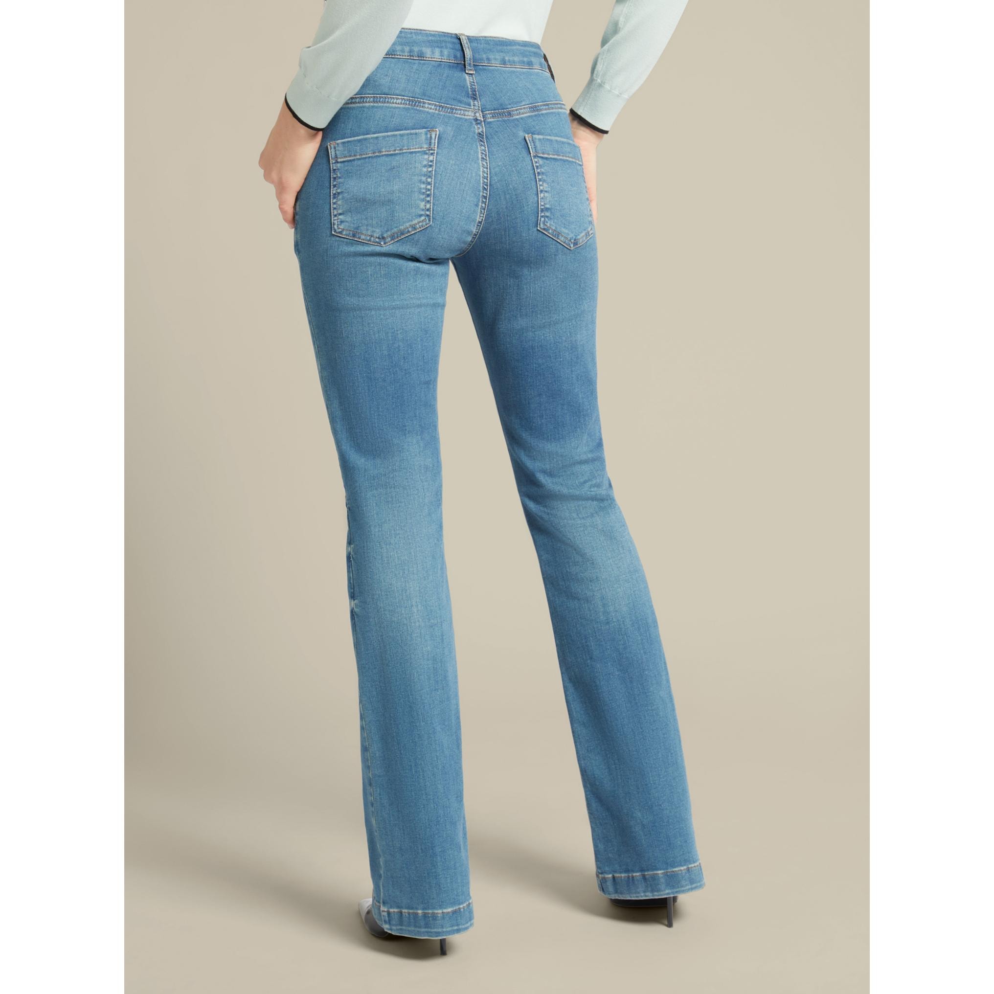 Elena Mirò - Jeans flare in cotone sostenibile - Azzurro