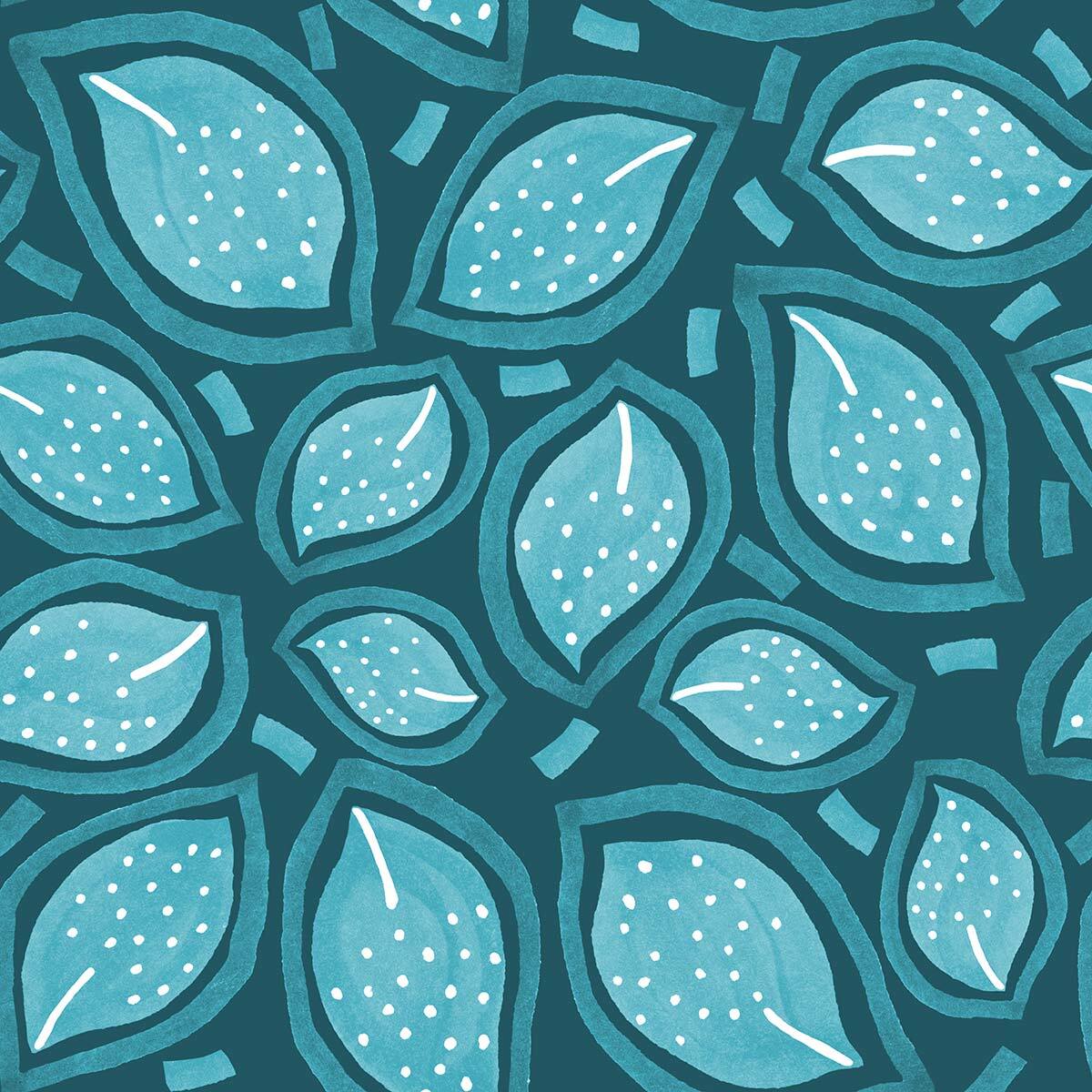 Papier peint turquoise éparse Intissé