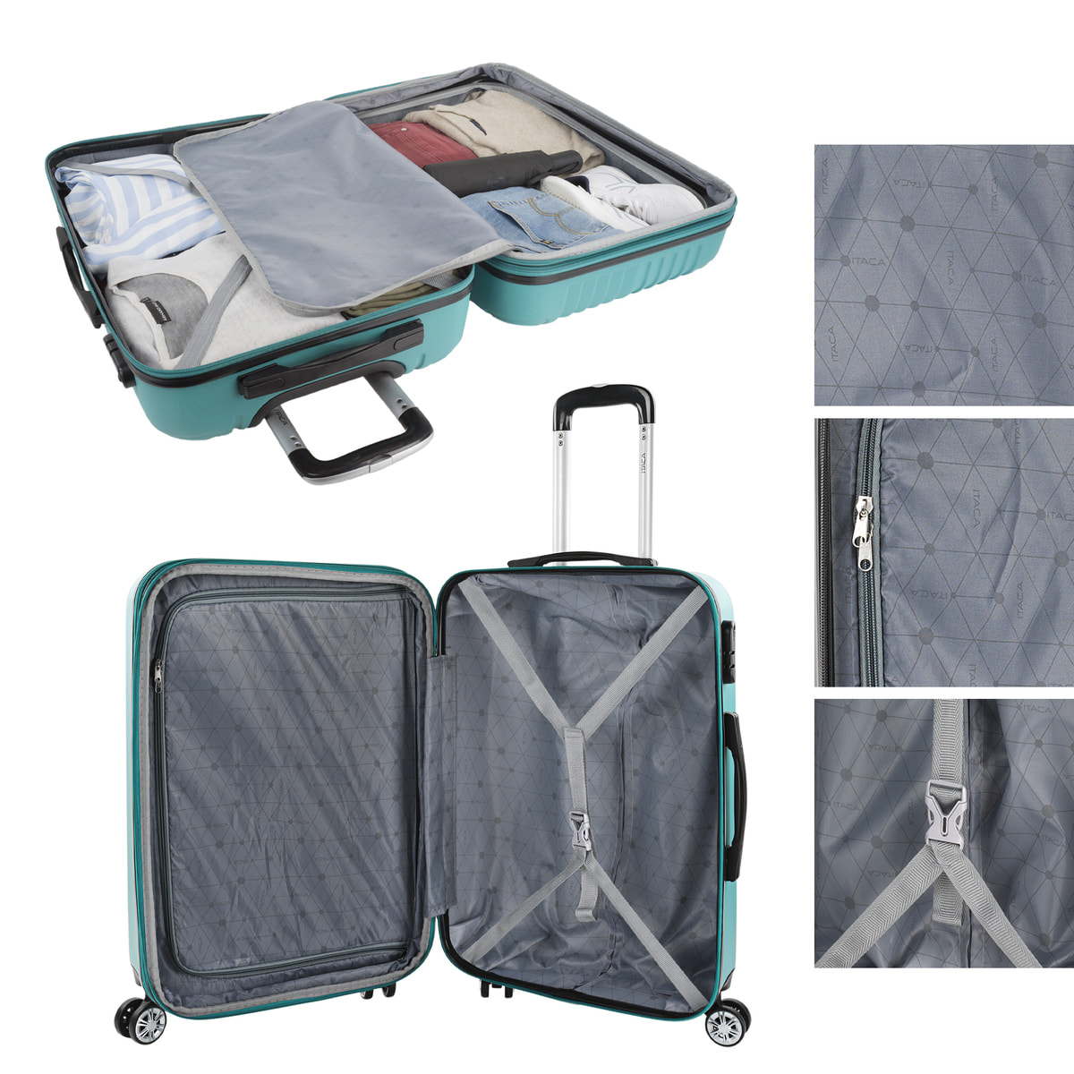 Maleta Itaca Sevron Set 2 Unidades Verde Menta