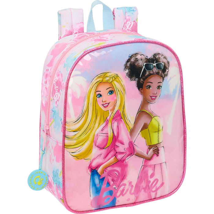 Mochila guarderia adapt.carro barbie "painterly"