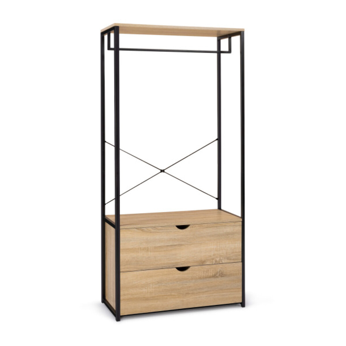 Dressing Memphis avec penderie et double tiroirs 80x167cm