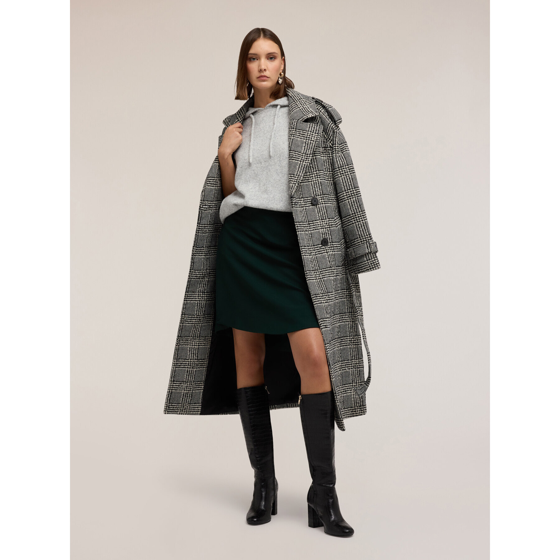 Motivi - Falda línea A con dobladillo asimétrico - Verde