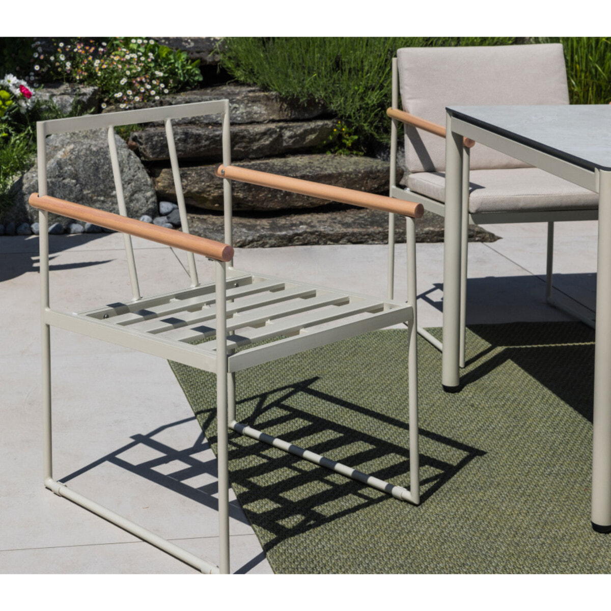 Ensemble table et chaises de jardin  - blanc - BISCAROSSE