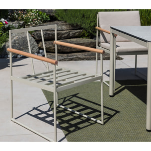 Ensemble table et chaises de jardin  - blanc - BISCAROSSE