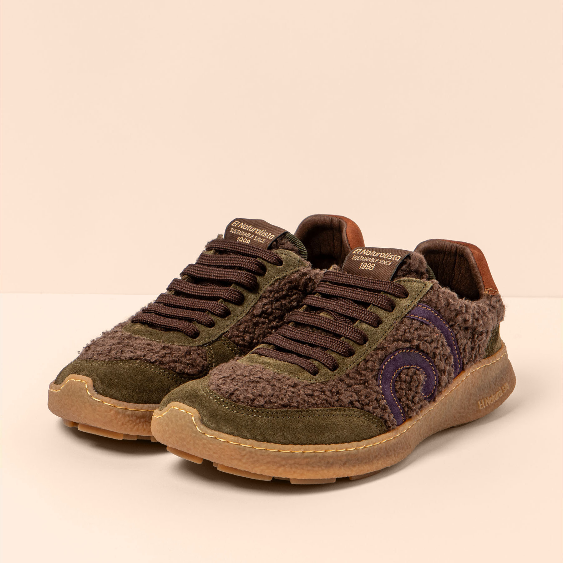 Zapatos N5435B MULTI MATERIAL BROWN/ OROEL color Brown