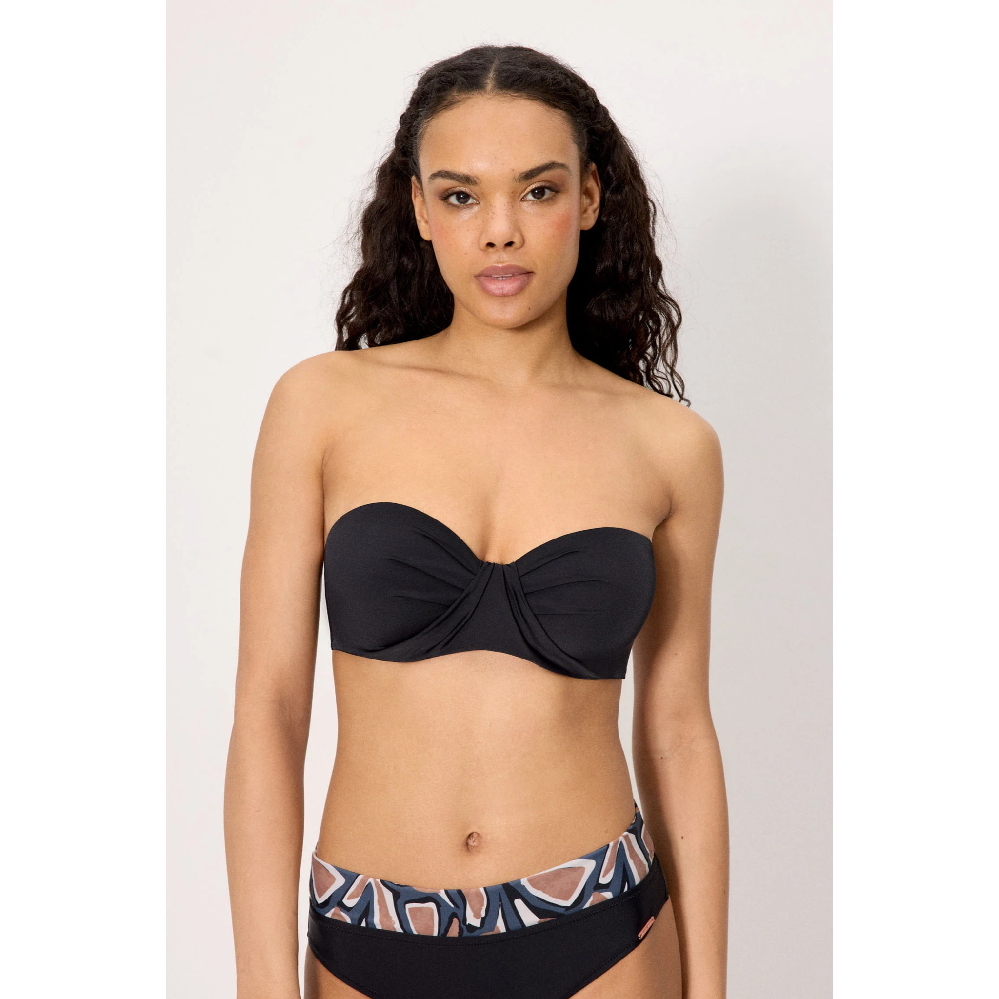Top bikini bandeau Nero