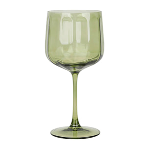 Lot de 4 verres à pied en verre 49cl verts RIVIERA