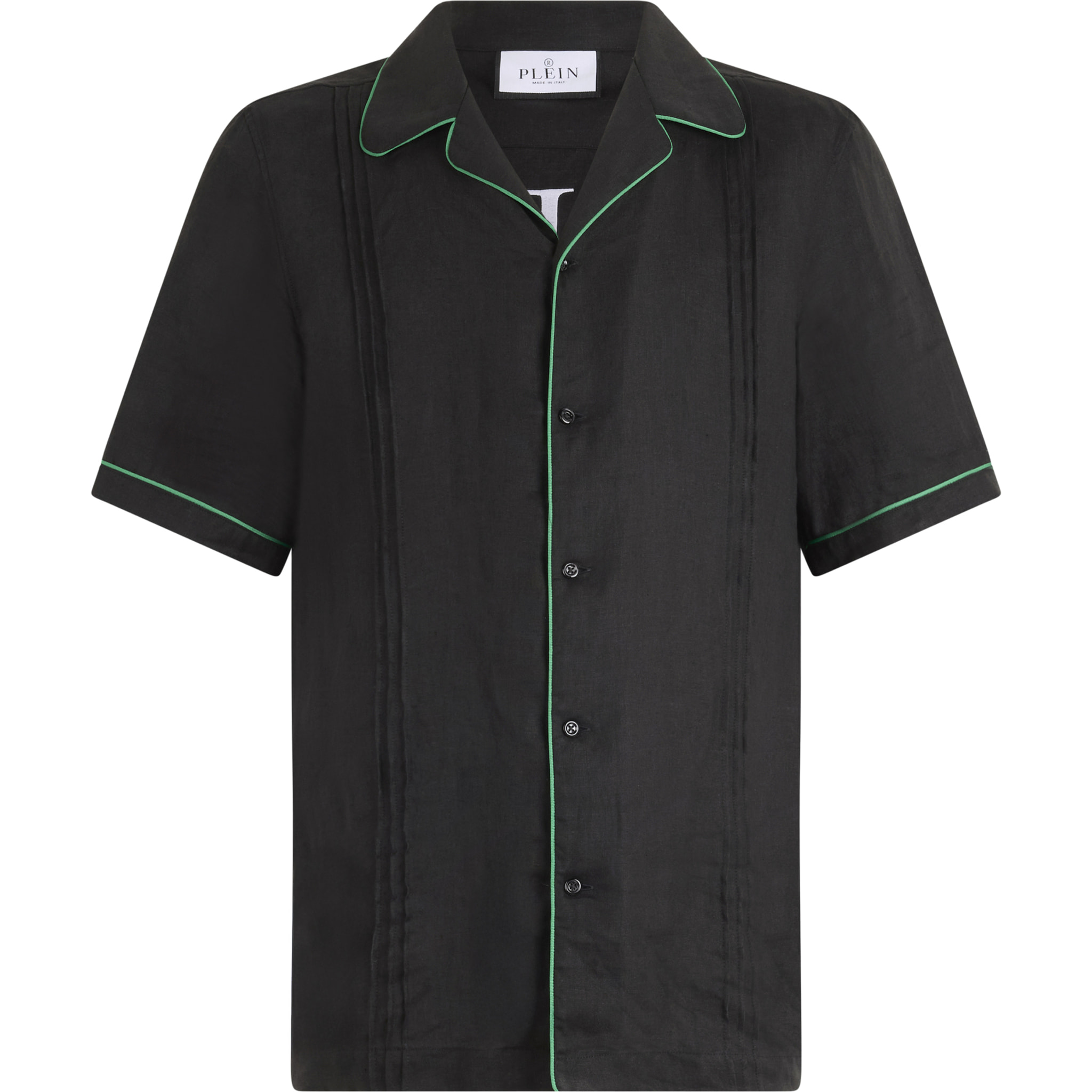 PHILIPP PLEIN Linen Bowling Shirt Plein Tennis