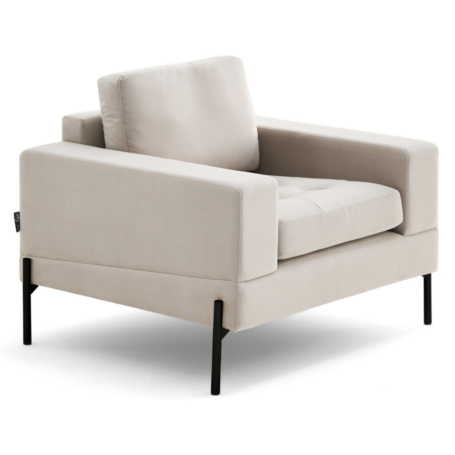 Isaure - fauteuil en velours - Beige