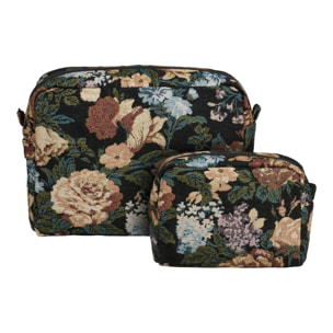 Zoe - Set 2 pochette da bagno in poliestere nero mix