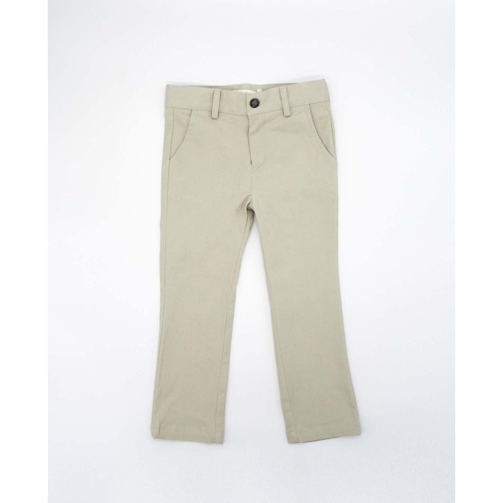 Pantalon largo sarga beige