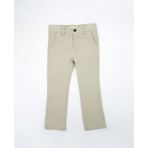 Pantalon largo sarga beige