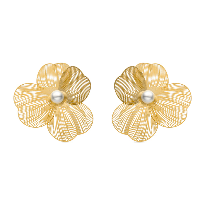 Pendientes Lux by Lux acabadoss en oro amarillo 18k