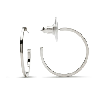 Pendientes de 27mm de diámetro acabados en rodio
