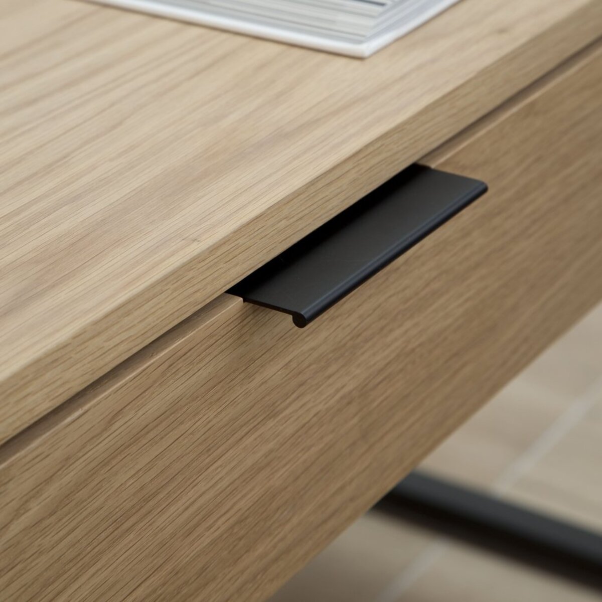 Bureau Coimbra -tableau en tôle naturelle-couleur chêne naturel 120 x 75 x 60 cm