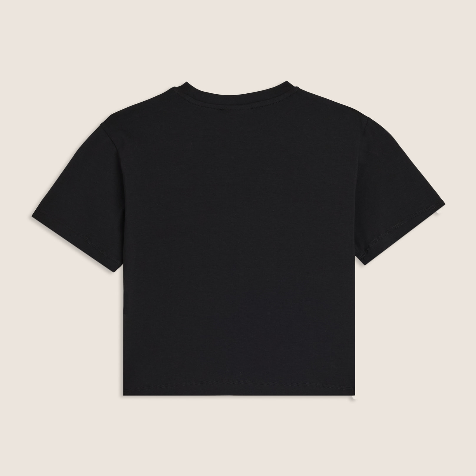 T-shirt Junior cropped con grafica in strass e paillettes