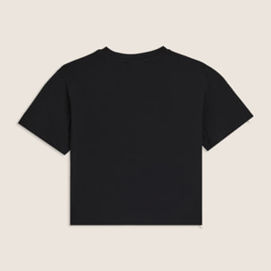 T-shirt Junior cropped con grafica in strass e paillettes
