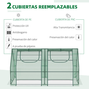 Invernadero Pequeño Invernadero de Exterior con Cubierta Doble Ventanas y Marco de Acero Invernadero para Cultivar Tomates Plantas Flores 180x90x90 cm Verde
