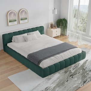 Lit nuage 140x190cm en velours vert PRINCETON