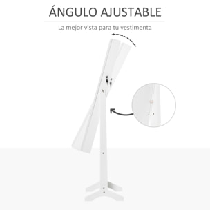 Espejo Joyero Pie con 4 ángulos Ajustables Cerradura Magnética 46x36,5x151,5 cm