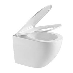 Pack WC Bati-support Geberit Duofix + WC sans bride Swiss Aqua Technologies + Plaque de commande Delta01 Blanche (FusionTQGeb3)