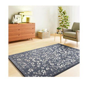 AMARA Alfombra clásica con relieve Azul, varias medidas disponibles.
