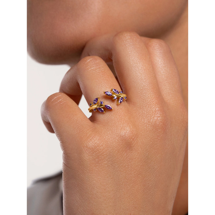 Anello Buganvillea Placcato Oro