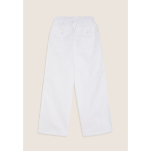 Pantaloni cargo in popeline con tasche frontali