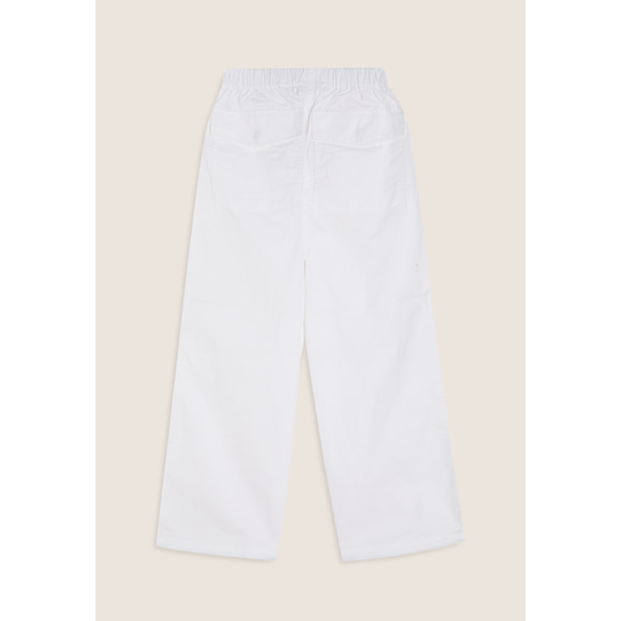 Pantaloni cargo in popeline con tasche frontali