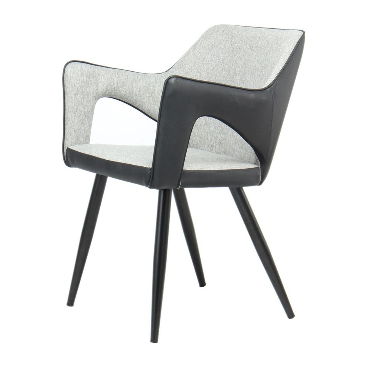 Set di 2 sedie moderne Palina in ecopelle e tessuto grigio