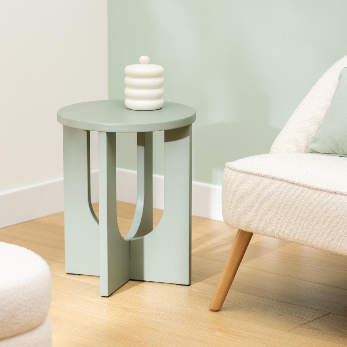 Table d’appoint "Bloom" vert de gris 50,540x40cm