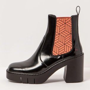 Botines 1983 NAPPA SHINNY BLACK-SALMON/BERNA color Black-salmon