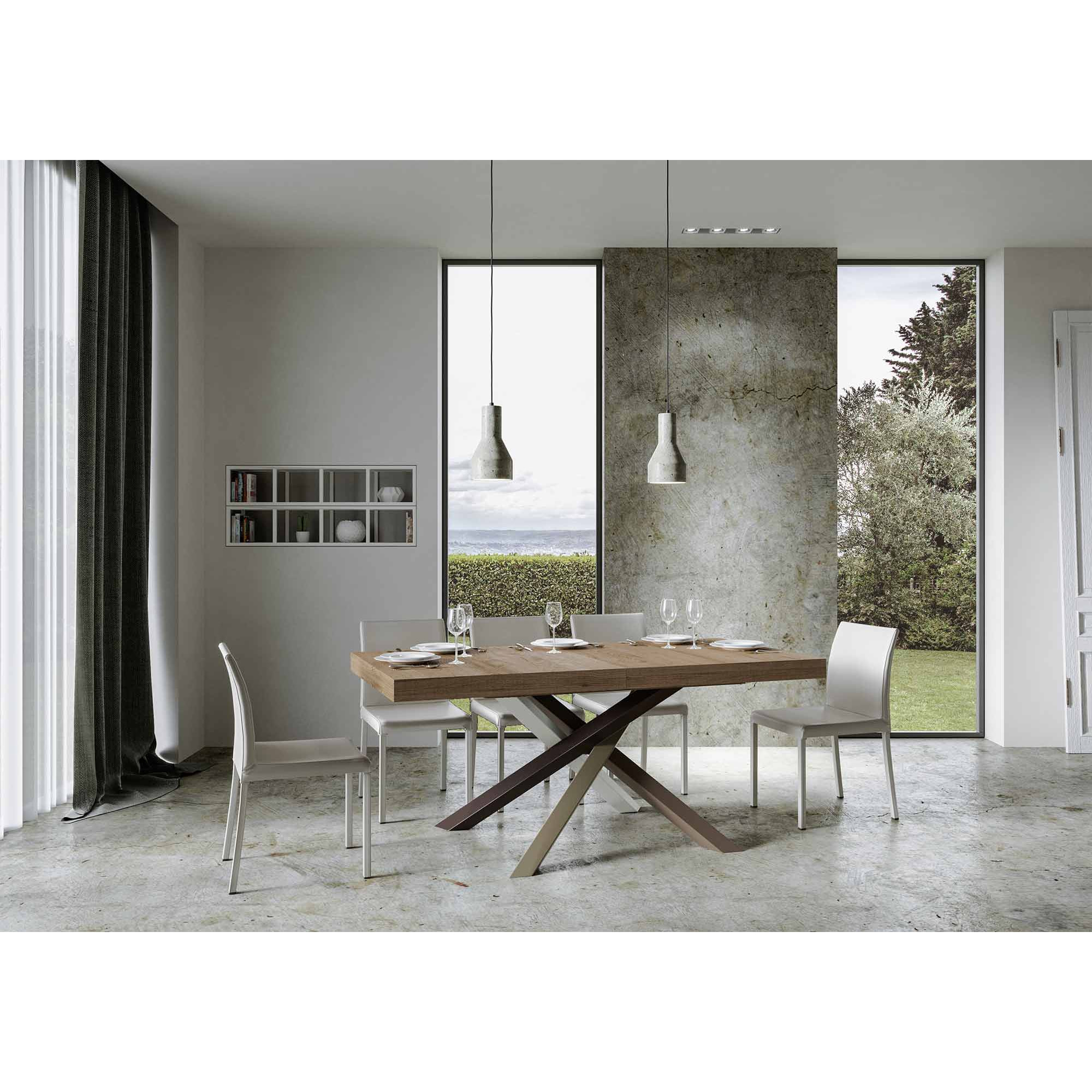 Tavolo allungabile 90x200/460 cm Volantis quercia natura telaio 4/C